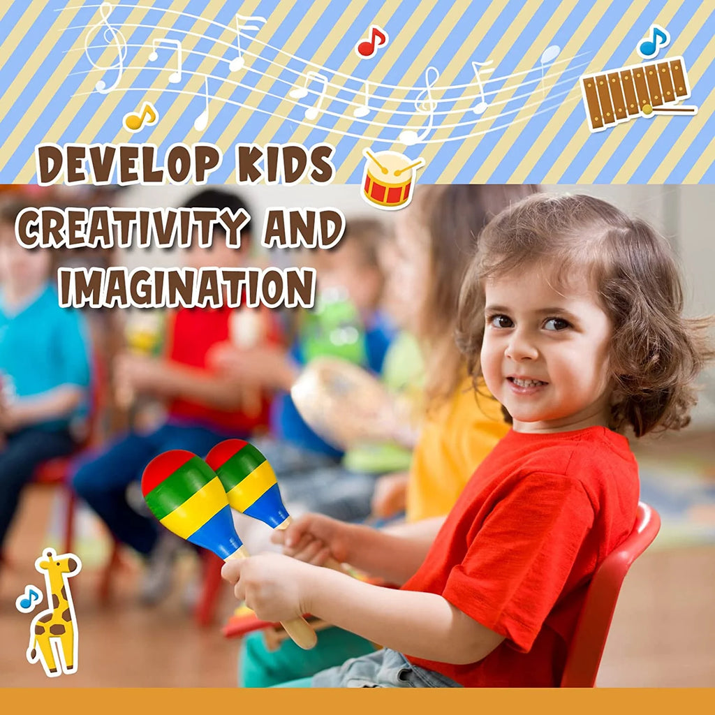 Toddler Musical Instruments,Wooden Percussion Instruments for Baby Kids Preschool Educational Musical Toys Set Boys Girls with Carrying Bag