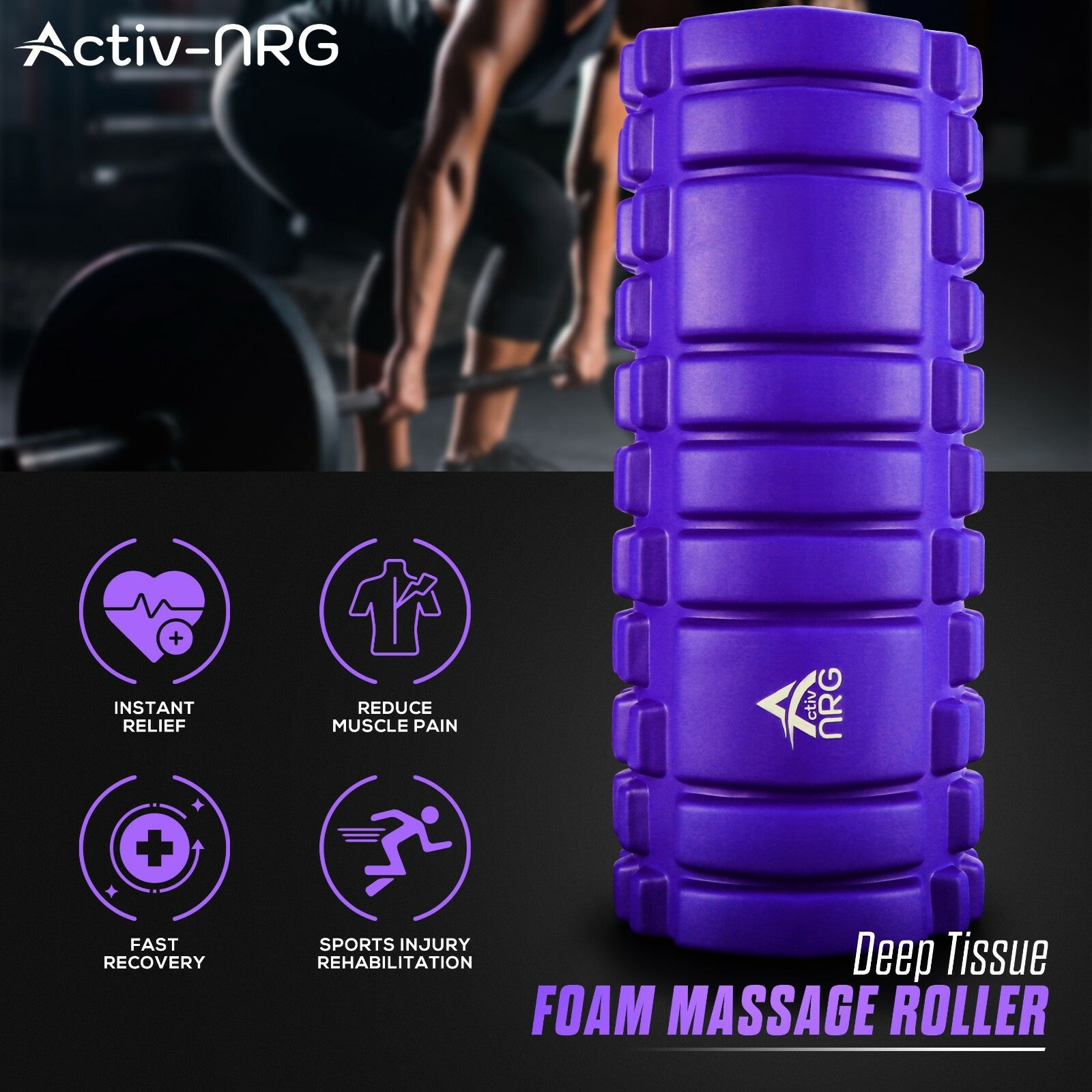 Foam Fitness Roller for Deep Tissue Massage Grid Muscle Trigger Point Muscles