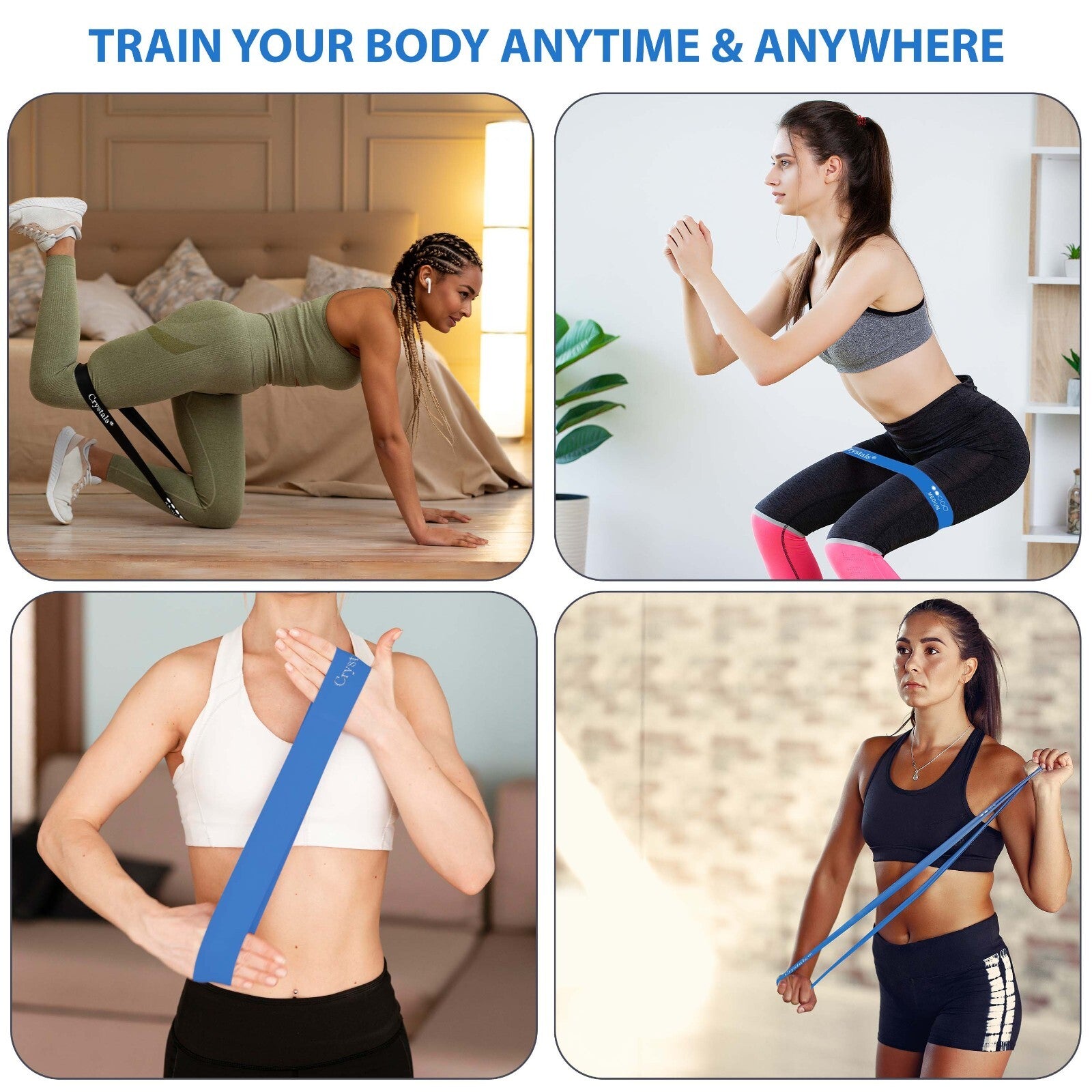 Resistance Bands Exercise Sports Loop Fitness Home Gym Yoga Latex - Set of 5