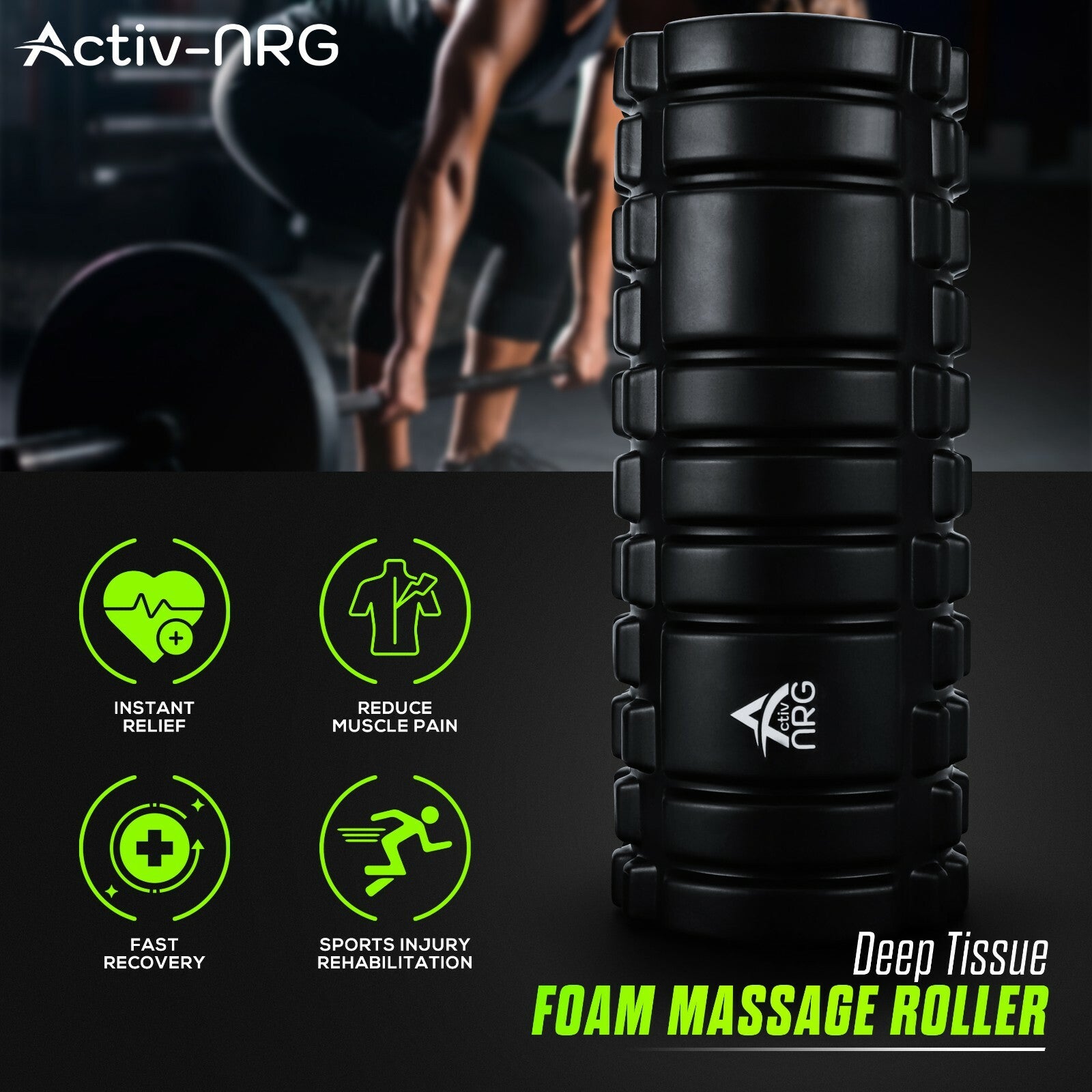 Foam Fitness Roller for Deep Tissue Massage Grid Muscle Trigger Point Muscles
