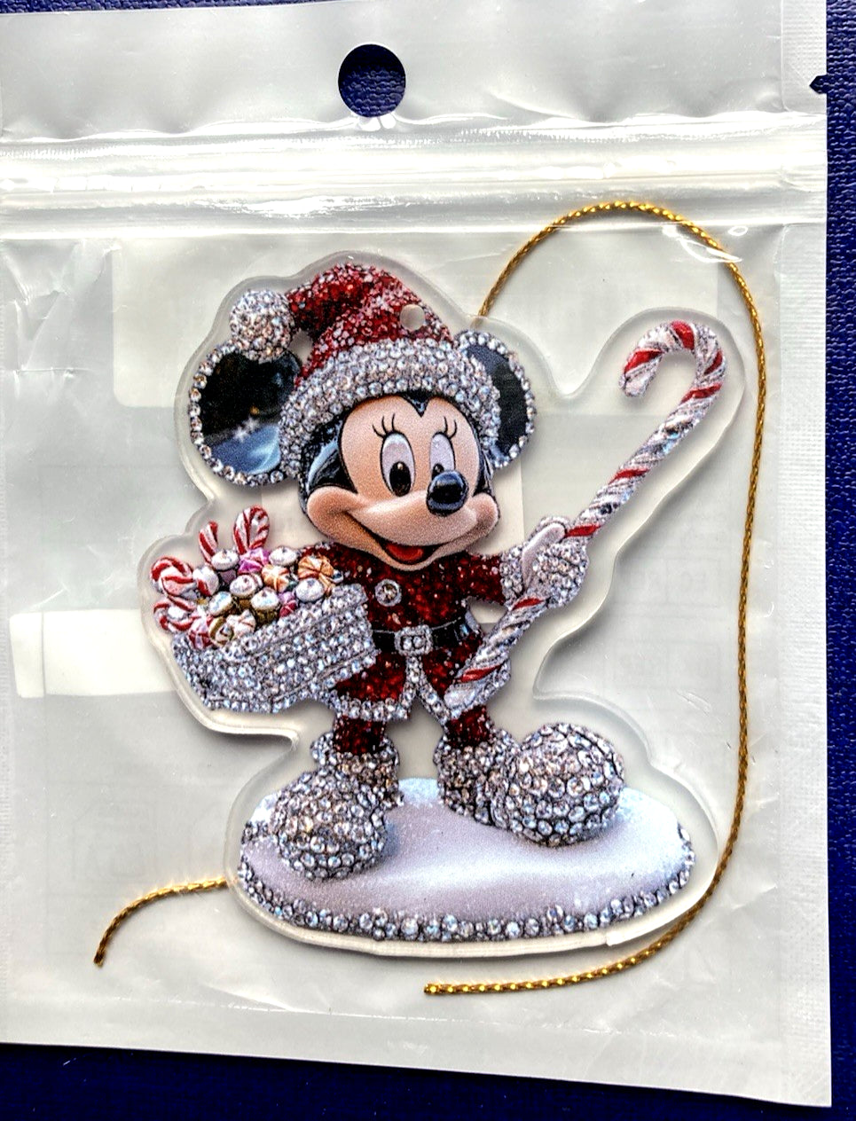 2D Acrylic Christmas Hanging Decoration - Mickey & Candy Cane - New