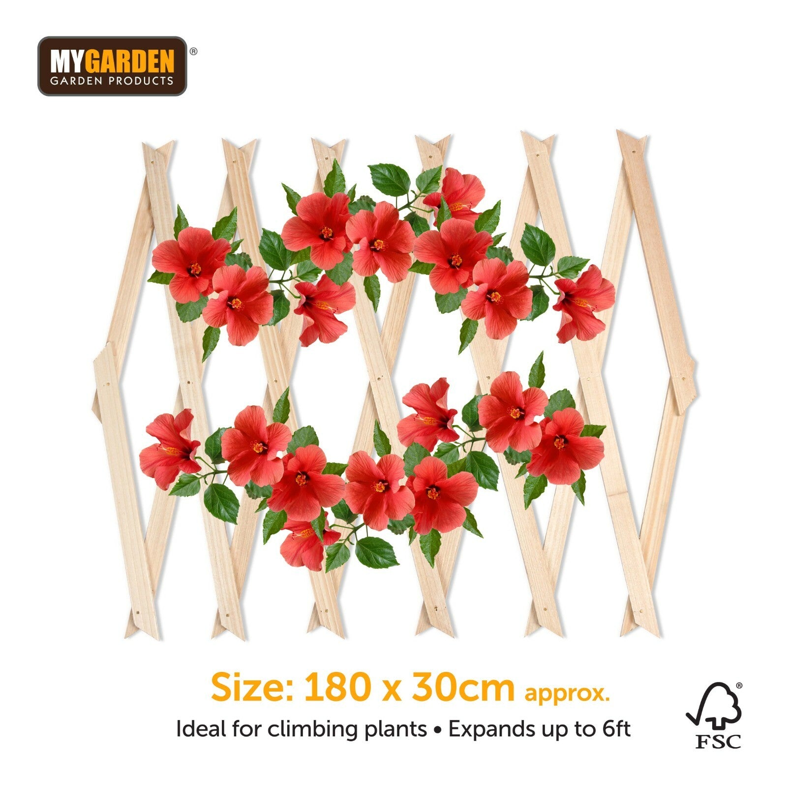 Expanding Natural Wooden Trellis Plants Climbing Panel 180X30 CM