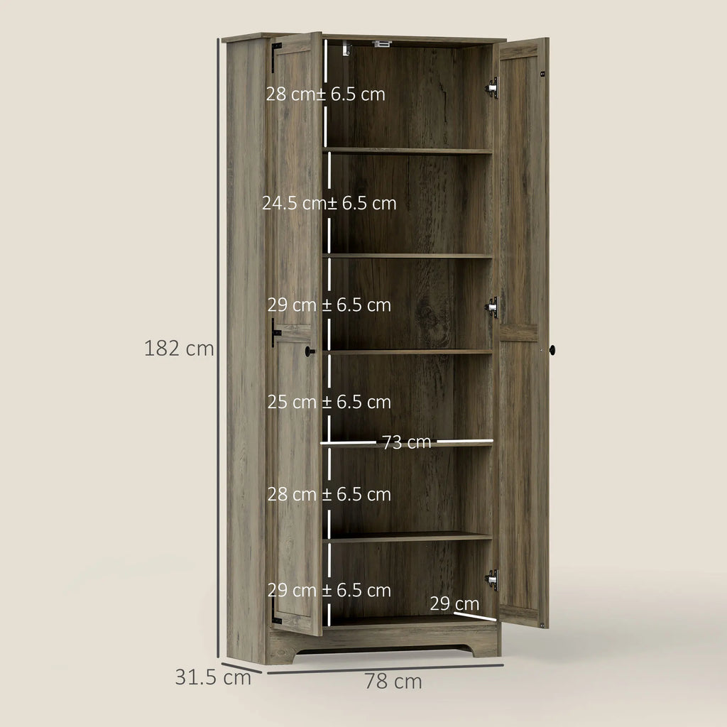 Farmhouse Kitchen Cupboard, Kitchen Cabinet, Grey Wood-Effect