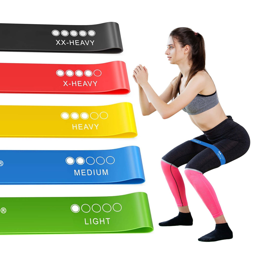 Resistance Bands Exercise Sports Loop Fitness Home Gym Yoga Latex - Set of 5