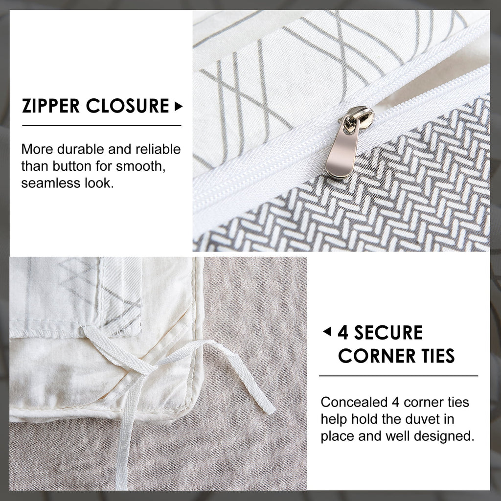 Cotton 800 Thread Count 3 Piece Duvet Sets Queen with Duvet Cover and Pillowcase