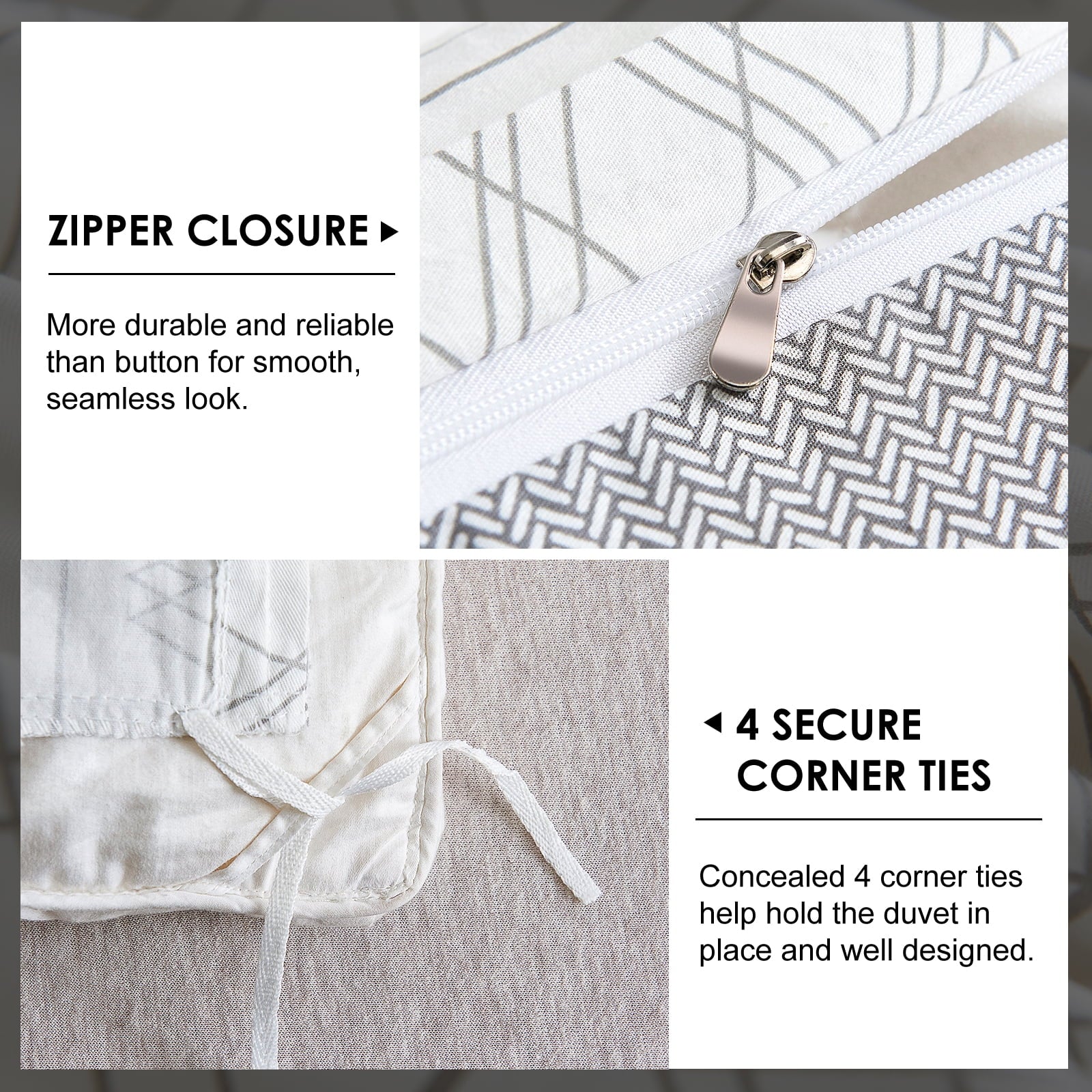 Cotton 800 Thread Count 3 Piece Duvet Sets Queen with Duvet Cover and Pillowcase