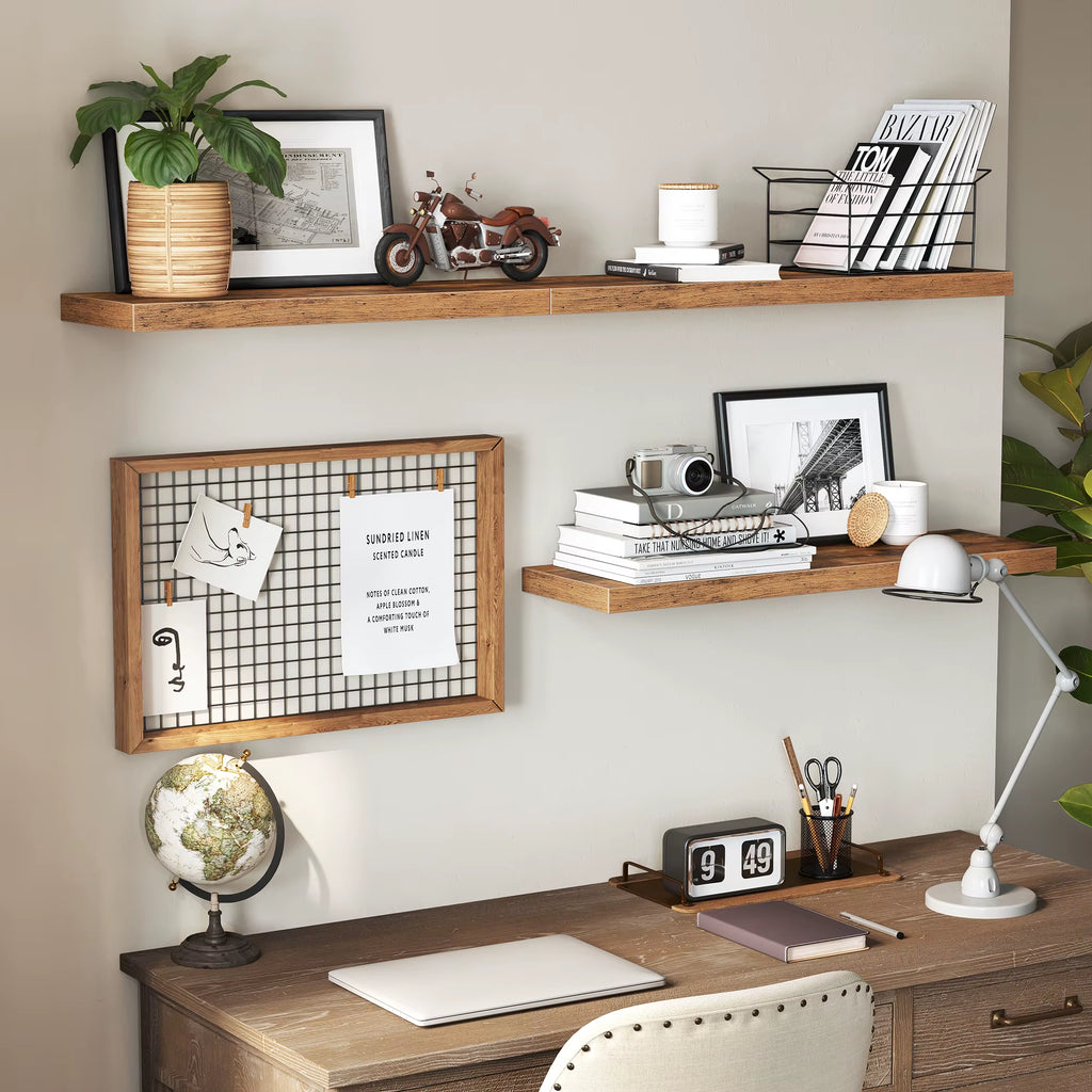 Wall Shelf, Floating Shelf, 20 X 60 X 3.8Cm, Hanging Shelf for Photo Frames, Decoration, Storage for Living Room, Office