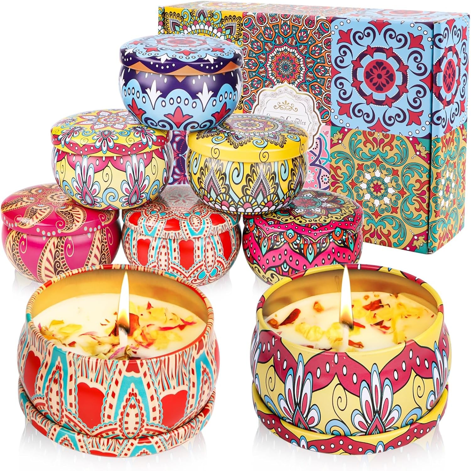 Scented Candles Gifts for Women, Pack of 6 Natural Aromatherapy Candles Set, Candles Gifts for Women, Portable Travel Tin Candles for Stress Relief and Relaxation of the Body for Women Gift