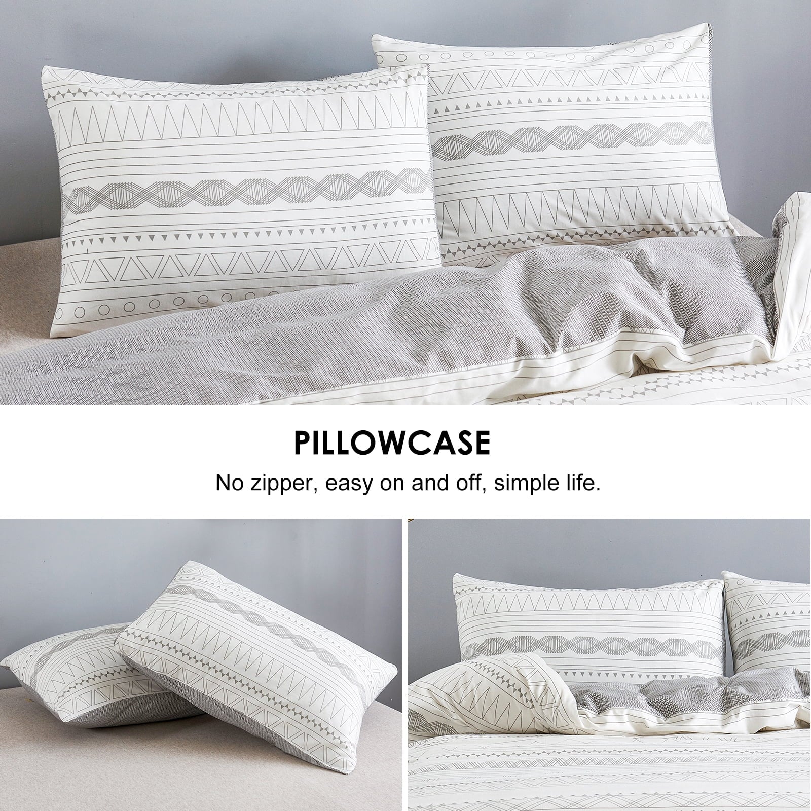 Cotton 800 Thread Count 3 Piece Duvet Sets Queen with Duvet Cover and Pillowcase