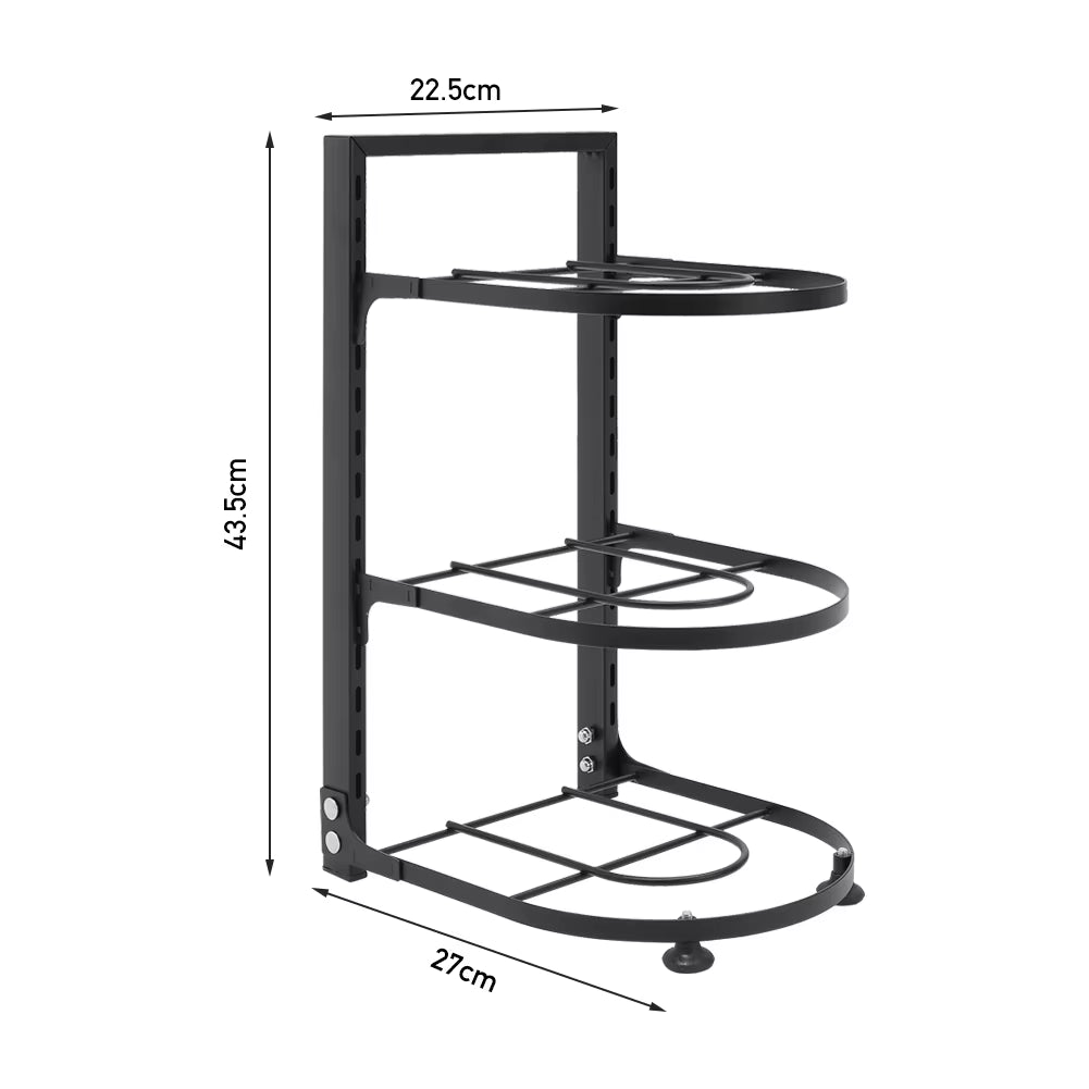 Multi-Tier Adjustable Kitchen Organizer Rack for Pot Pan