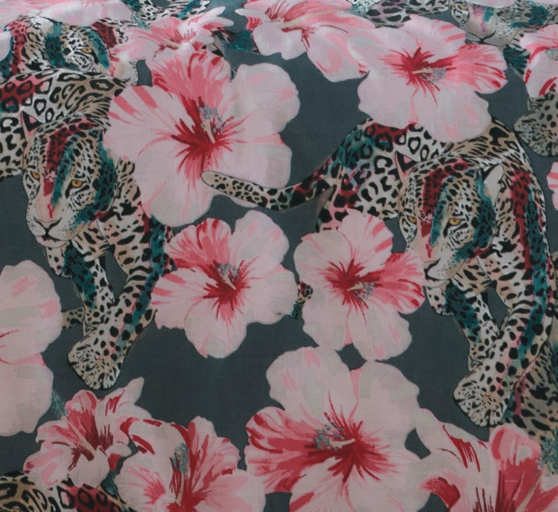Duvet Set Jungle Leopard Cats Tropical Flower Quilt Cover Bedding CLEARANCE