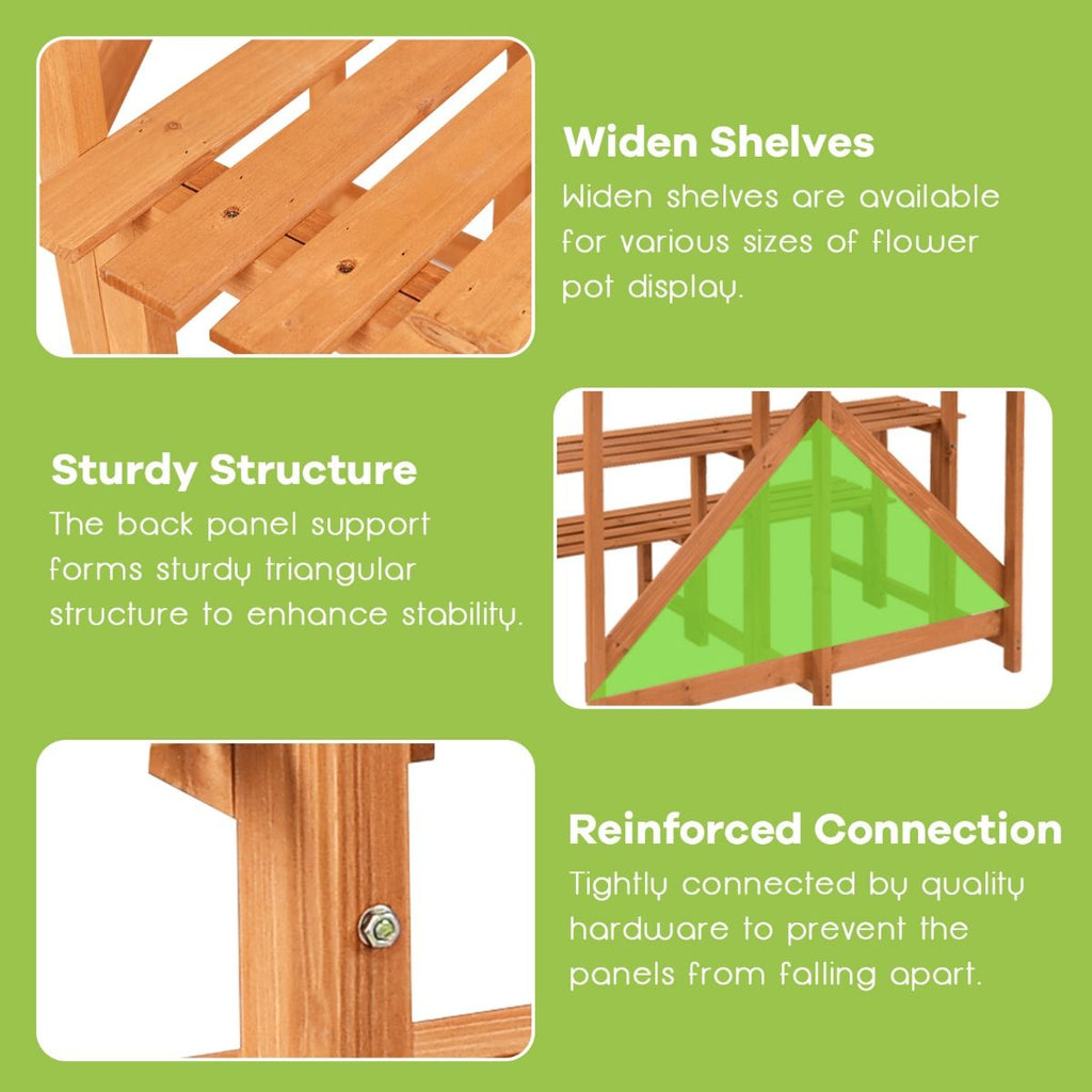 Freestanding Ladder Step Shelf Rack with Strong Weight Capacity for Indoor Outdoor