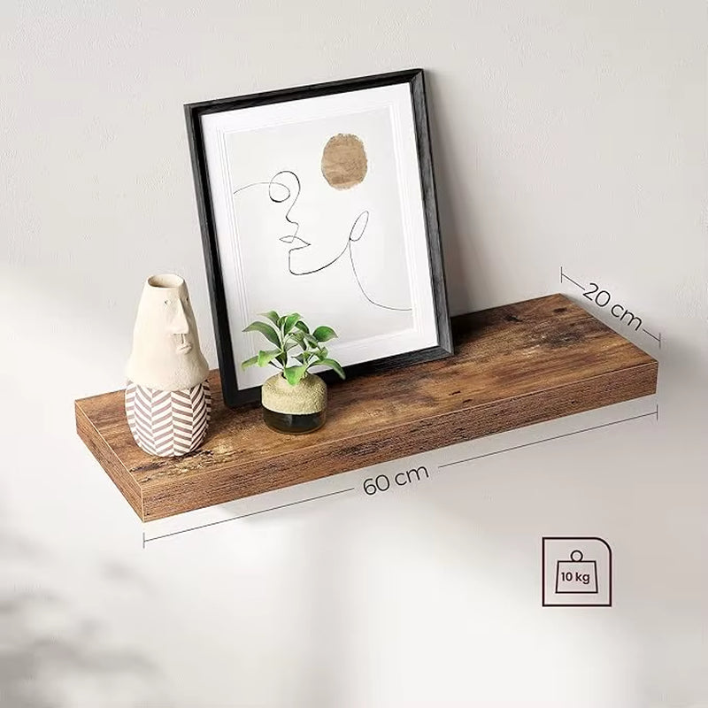 Wall Shelf, Floating Shelf, 20 X 60 X 3.8Cm, Hanging Shelf for Photo Frames, Decoration, Storage for Living Room, Office