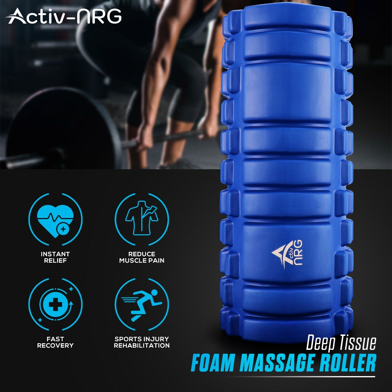 Foam Fitness Roller for Deep Tissue Massage Grid Muscle Trigger Point Muscles