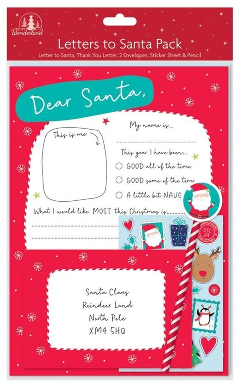 Letter to Santa Christmas Wishlist, Thank You Reply, Envelopes, Pencil, Stickers